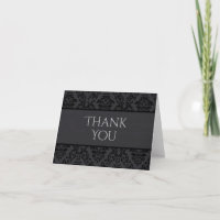 Black & Gray Damask Danke an Ihre Karten