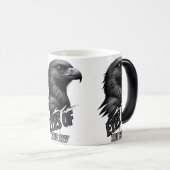 Black Gray Eagle Line Art Verwandlungstasse (VorderseiteRechts)