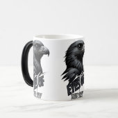 Black Gray Eagle Line Art Verwandlungstasse (Vorderseite Links)