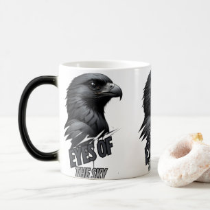 Black Gray Eagle Line Art Verwandlungstasse