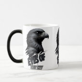 Black Gray Eagle Line Art Verwandlungstasse (Links)