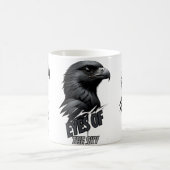 Black Gray Eagle Line Art Verwandlungstasse (Mittel)