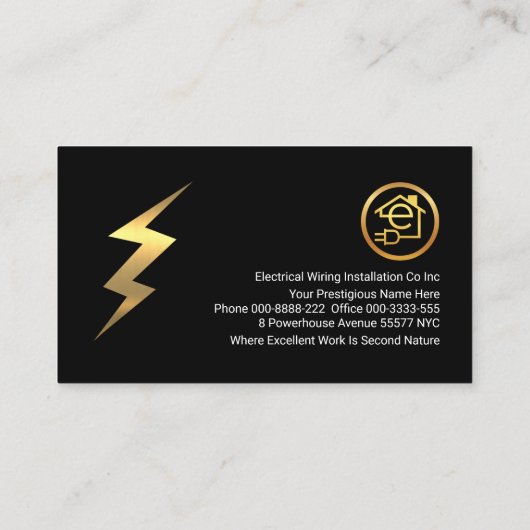 Black Gray Electrical Lightning Layers Visitenkarte (Rückseite)