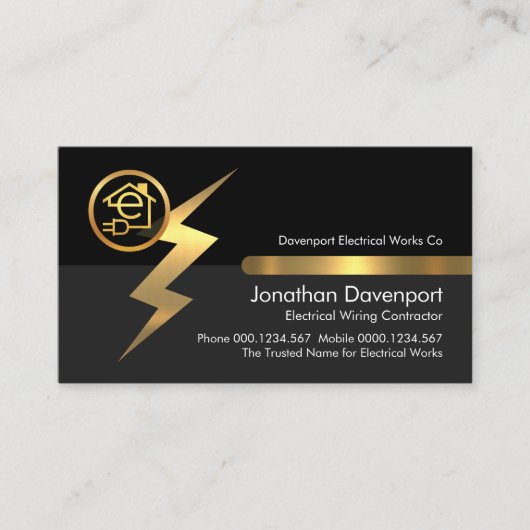 Black Gray Electrical Lightning Layers Visitenkarte (Vorderseite)