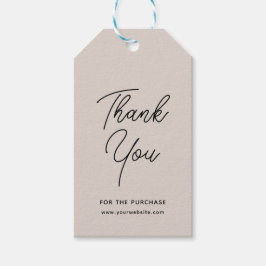 Black Gray Elegant Business Vielen Dank, dass Sie  Geschenkanhänger