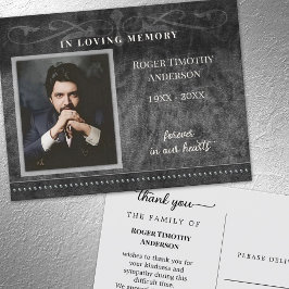 Black Gray Foto in Love Memory Vielen Dank Postkarte