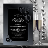 Black Gray Geometric Birthday Party Einladung