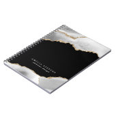 Black, Gray & Gold Agate Business Notizblock (Linke Seite)
