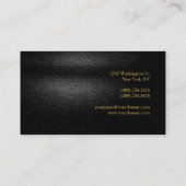 Black Gray Gold Business Card Visitenkarte (Rückseite)
