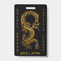 Black Gray Gold Dragon Cornhole League Mitgliedsch
