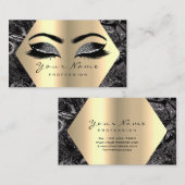 Black Gray Gold Glitzer Makeup Artist Lashes Visitenkarte (Vorne/Hinten)
