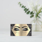 Black Gray Gold Glitzer Makeup Artist Lashes Visitenkarte (Stehend Vorderseite)