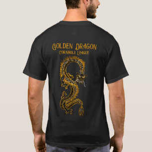 Black Gray Gold   Golden Dragon Cornhole League T-Shirt