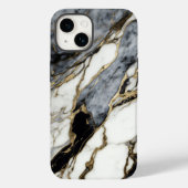Black Gray Gold Marmor Swirl Abstrakt Trendy Case-Mate iPhone Hülle (Rückseite)