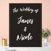 Black Gray Gold Moderne Highlights Acrylschild (Hochzeit)