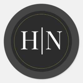 Black Gray Gold Moderne Highlights Runder Aufkleber