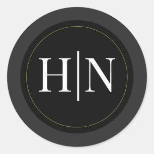 Black Gray Gold Moderne Highlights Runder Aufkleber