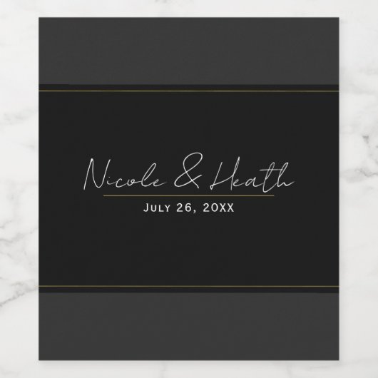 Black Gray Gold Moderne Highlights Weinetikett (Einzelnes Label)