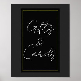 Black Gray Gold Moderne Minimal Geschenke & Karten Poster