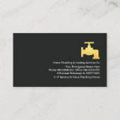 Black Gray Gold Tab Plumber Faucet Visitenkarte (Rückseite)