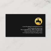 Black Gray Gold Tab Plumbing Visitenkarte (Rückseite)