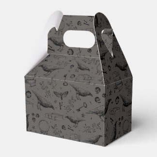 Black & Gray Gothic Hexy Raven Gastgeschenk Boxes Geschenkschachtel