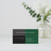 Black Gray Green Red Charming Trendy Business Card Visitenkarte (Stehend Vorderseite)