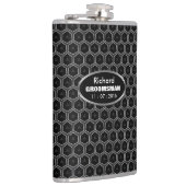 Black Gray Grill Honeycomb Trauzeugen Geschenk Flachmann (Rechts)