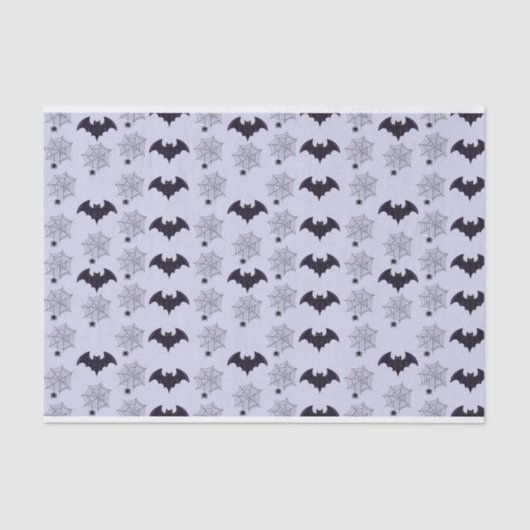 BLACK & GRAY HALLOWEEN BATTEN & SPIDER WEBS SEIDENPAPIER (Vorderseite)