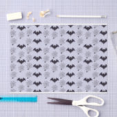 BLACK & GRAY HALLOWEEN BATTEN & SPIDER WEBS SEIDENPAPIER (Handwerk)
