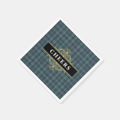 Black Gray Kariert Elegantes Party Serviette (Ecke)