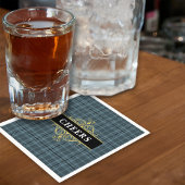 Black Gray Kariert Elegantes Party Serviette