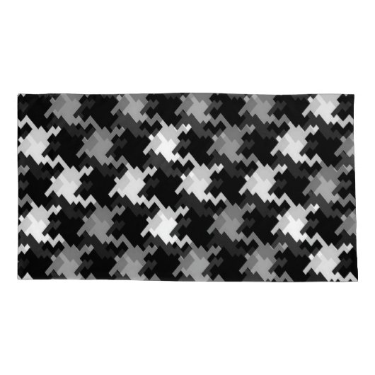 Black Gray Kariert Kissenbezug (Rückseite)