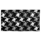 Black Gray Kariert Kissenbezug (Vorderseite)