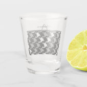 Black Gray Kariert Schnapsglas (Rückseite)