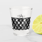 Black Gray Kariert Schnapsglas (Vorderseite)