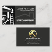 Black Gray Layers Handyman Tools Visitenkarte (Vorne/Hinten)