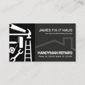 Black Gray Layers Handyman Tools Visitenkarte (Vorderseite)