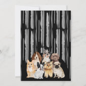 Black Gray Lines Dogs Oh baby Einladung (Rückseite)