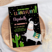 Black Gray Llama Fun Llama Einladung zum Geburtsta