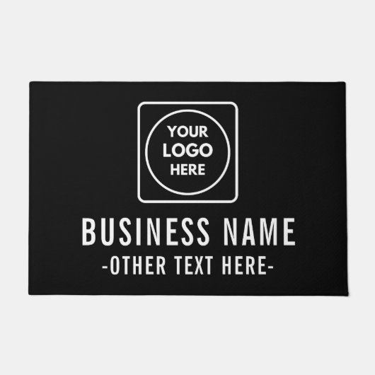 Black Gray Logo Business Company doormat Fußmatte (Vorderseite)