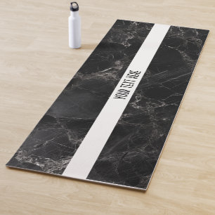 Black Gray Marble Textured Yoga Mat Yogamatte