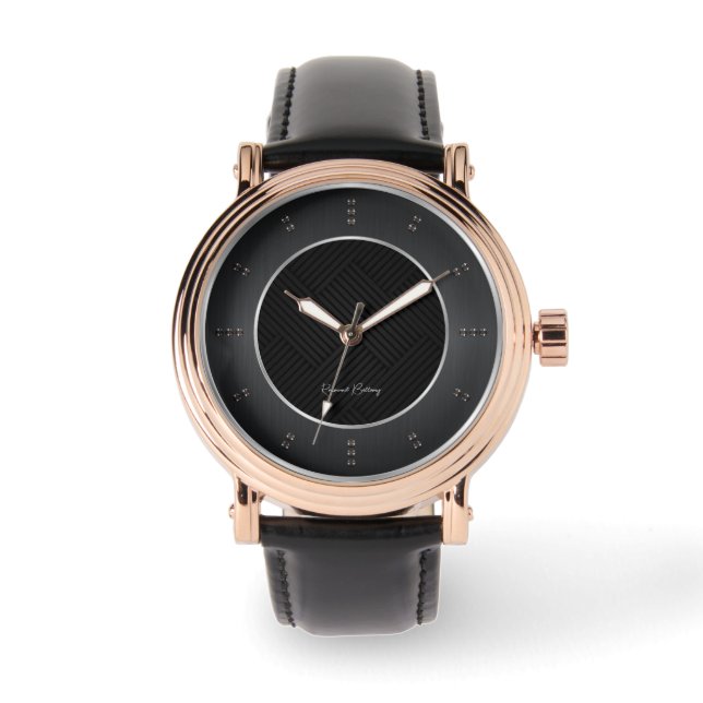 Black Gray Metallic Luxury Armbanduhr (Vorderseite)