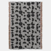 Black Gray Modern Elegantes geometrisches Tribal Decke (Vorderseite Vertikal)