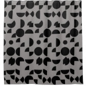 Black Gray Modern Elegantes geometrisches Tribal Duschvorhang (Vorderseite)