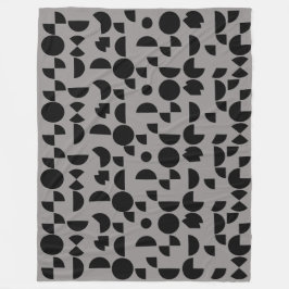 Black Gray Modern Elegantes geometrisches Tribal Fleecedecke