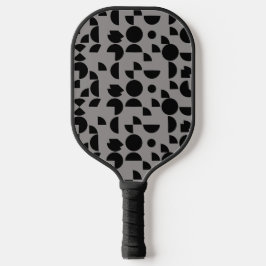 Black Gray Modern Elegantes geometrisches Tribal Pickleball Schläger