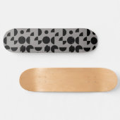 Black Gray Modern Elegantes geometrisches Tribal Skateboard (Horizontal)