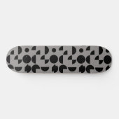 Black Gray Modern Elegantes geometrisches Tribal Skateboard (Horizontal)