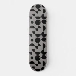 Black Gray Modern Elegantes geometrisches Tribal Skateboard